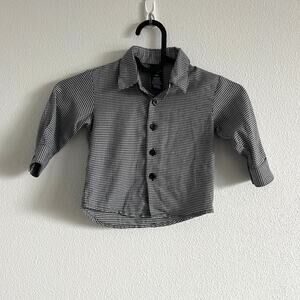 Jonathan Strong Black & White Houndstooth Button Down 18M Mini Gentleman Modern